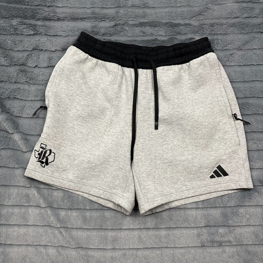 Adidas Mens Texas Tech Red Raiders Fleece Shorts Grey Black Medium